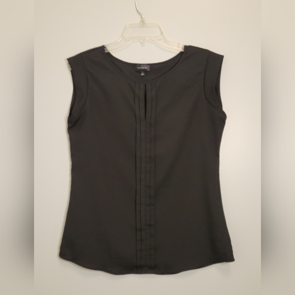 The Limited Black Sleeveless Pleated Front Shell Top Size Small